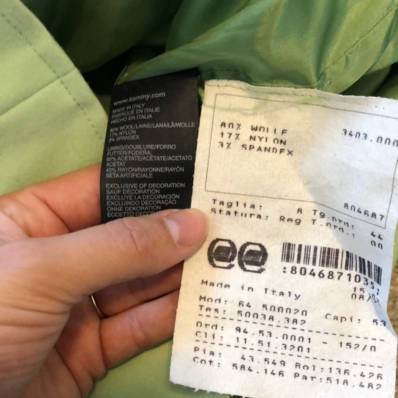 Tommy Hilfiger Womens Jacket Sz 8 Green Wool Blend Classic Special Edition Zip - Picture 5 of 11
